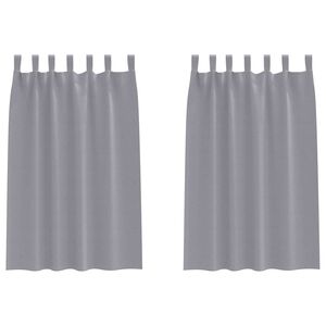 vidaXL Rideaux occultants avec anneaux 2 pc Gris clair 175 x 140 cm