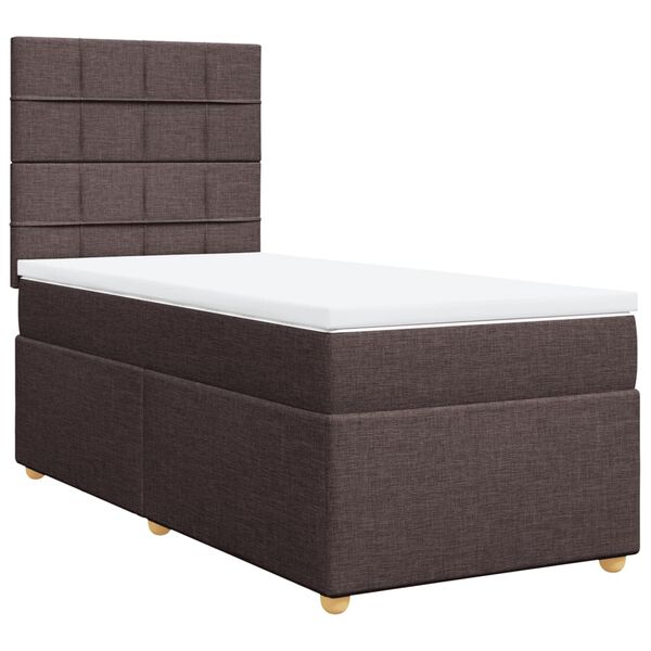 vidaXL Sommier &agrave; lattes de lit avec matelas Marron fonc&eacute; 100x200 cm