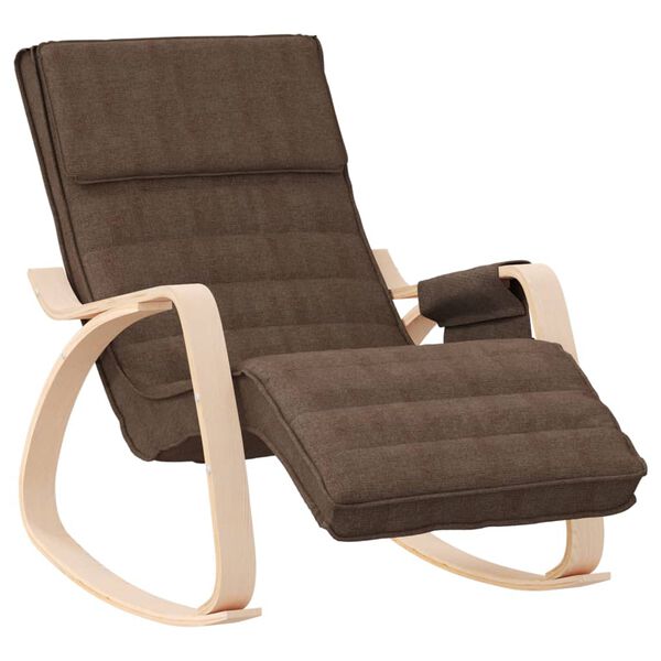 vidaXL Chaise &agrave; bascule Marron fonc&eacute; Tissu