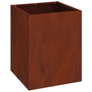 vidaXL Cache-pot de jardin Rouill&eacute; 32 x 32 x 40 cm Acier patin&eacute;