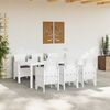 vidaXL Ensemble de salle &agrave; manger pour jardin 7 pcs Blanc Rattan Polt