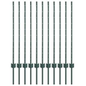 vidaXL Poteau de cl&ocirc;ture ench&acirc;ss&eacute; 11 pi&egrave;ces Vert 140 cm