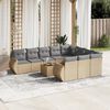 vidaXL Salon de jardin 11 pcs avec coussins beige r&eacute;sine tress&eacute;e