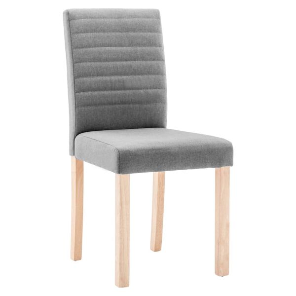 vidaXL Chaises &agrave; manger lot de 4 gris clair tissu