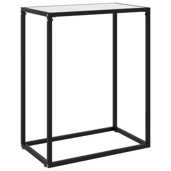 vidaXL Table console Blanc 60x35x75 cm Verre tremp&eacute;