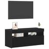 vidaXL Meuble TV Ch&ecirc;ne noir 90 x 35 x 40 cm Bois d'ing&eacute;nierie