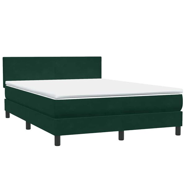 vidaXL Sommier &agrave; lattes de lit et matelas vert fonc&eacute; 160x220cm velours
