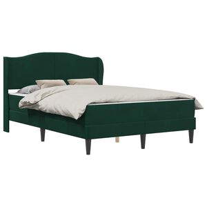 vidaXL Cadre de lit avec t&ecirc;te de lit Vert fonc&eacute; 140 x 200 cm Velours