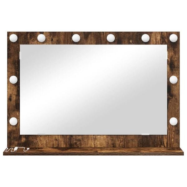 vidaXL Miroir de vanit&eacute; avec miroir Ch&ecirc;ne fum&eacute; 80 x 55 x 18 cm