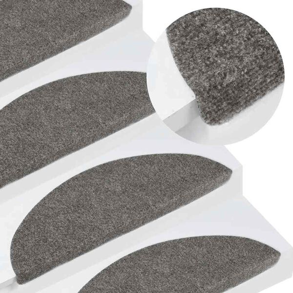 vidaXL Tapis d'escalier auto-adhésifs 10 pcs gris 56x17x3 cm