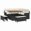 vidaXL Ensemble de canap&eacute; de jardin 8 pc Noir polyrotin