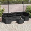 vidaXL Ensemble de canap&eacute; de jardin avec coussin 8 pcs Noir Poly rotin