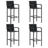 vidaXL Ensemble de bar de jardin 5 pcs Noir