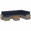 vidaXL Ensemble de canap&eacute; de jardin 9 pcs avec coussins gris r&eacute;sine tress&eacute;e