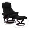 vidaXL Fauteuil de massage inclinable Noir Similicuir et bois courb&eacute;
