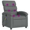 vidaXL Fauteuil de massage inclinable gris fonc&eacute; tissu