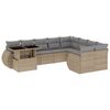 vidaXL Salon de jardin avec coussins 10 pcs beige r&eacute;sine tress&eacute;e