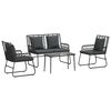 vidaXL Ensemble de meubles de jardin 4 pcs Noir et anthracite