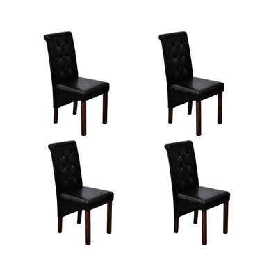 vidaXL Chaises à manger lot de 4 noir similicuir