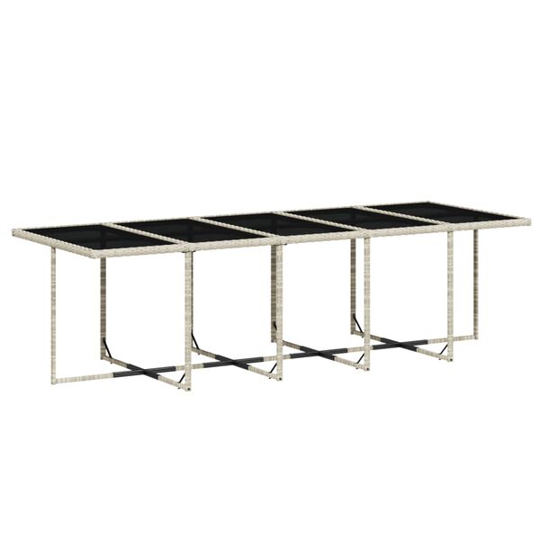 vidaXL Ensemble &agrave; manger de jardin et coussins 15 pcs gris clair rotin