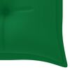 vidaXL Banc de jardin avec coussin vert 150 cm Bois de teck massif