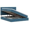 vidaXL Lit avec rangement et matelas Bleu fonc&eacute; 180 x 200 cm Velours