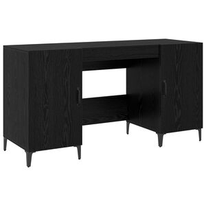 vidaXL Bureau Ch&ecirc;ne noir Bois d'ing&eacute;nierie 140 x 50 x 75 cm