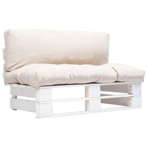 vidaXL Canap&eacute; de jardin palette avec coussins sable Pin&egrave;de