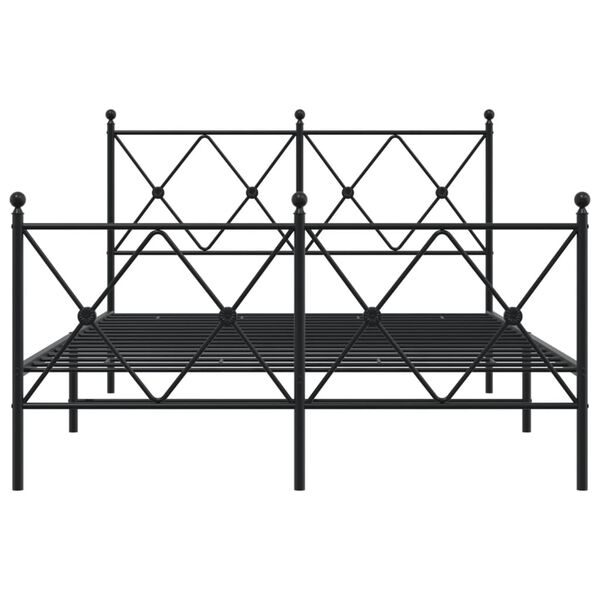 vidaXL Cadre de lit métal sans matelas avec pied de lit noir 120x190cm