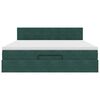 VidaXL Cadre de lit ottoman avec matelas vert fonc&eacute; 180x200 cm velours