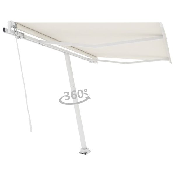 vidaXL Auvent manuel r&eacute;tractable sur pied 300x250 cm Cr&egrave;me