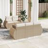 vidaXL Salon de jardin avec coussins 6 pcs beige r&eacute;sine tress&eacute;e