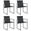vidaXL Chaises de jardin 4 pcs noir acier et textil&egrave;ne