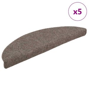vidaXL Tapis d'escalier autocollants 5 pi&egrave;ces 56 x 17 x 3 cm Beige Demi-rond