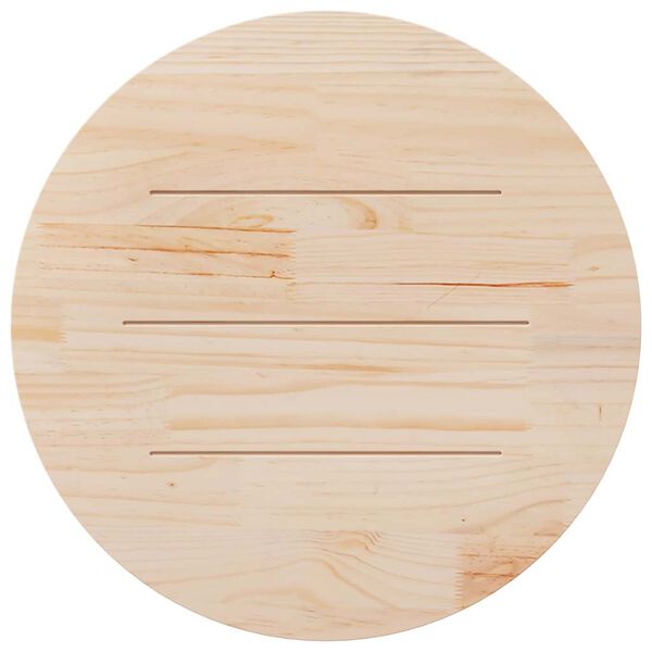 vidaXL Dessus de table Blanc Ø80x2,5 cm Bois de pin massif