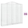 vidaXL Paniers &agrave; gabions arqu&eacute;s 6 pcs 200x30x180/200 cm Fer galvanis&eacute;