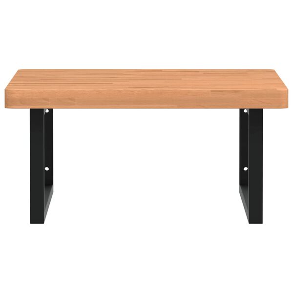 vidaXL Étagère de vasque murale acier et bois massif de hêtre