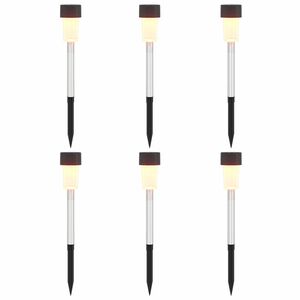 vidaXL Lampes solaires ext&eacute;rieures avec pique de sol 6 pc Blanc chaud