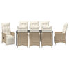 vidaXL Ensemble de salle &agrave; manger pour jardin 9 pcs Beige polyrotin