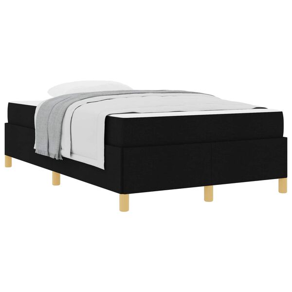 vidaXL Cadre de lit avec matelas Noir 120 x 190 cm tissu