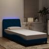 vidaXL Cadre de lit avec LED sans matelas bleu 90x190 cm velours
