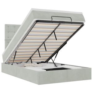 vidaXL Cadre de lit ottoman avec matelas gris clair 120x190 cm velours