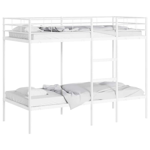 VidaXL Lit superpos&eacute; sans matelas blanc 90x200 cm acier