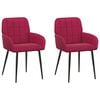 vidaXL Chaises de salle &agrave; manger 2 pcs Velours (V) Bordeaux