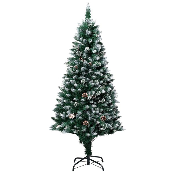 vidaXL Arbre de No&euml;l artificiel pr&eacute;-&eacute;clair&eacute;/boules pommes de pin 240cm