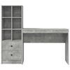 vidaXL Bureau avec tiroir 2 pcs Gris béton