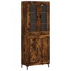 vidaXL Buffet haut Ch&ecirc;ne fum&eacute; 69,5x34x180 cm Bois d'ing&eacute;nierie