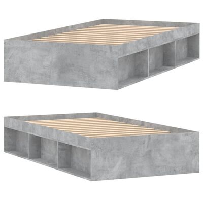 vidaXL Cadre de lit gris béton 90x190 cm