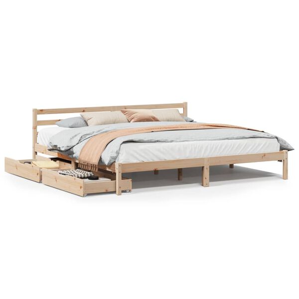 vidaXL Cadre de lit sans matelas 180x200 cm bois massif de pin