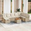 vidaXL Ensemble de canap&eacute; de jardin 9 pcs Beige Poly rotin